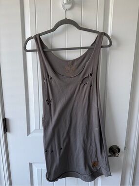 Tribe Kelley Men's Distressed Tank Top - Gray